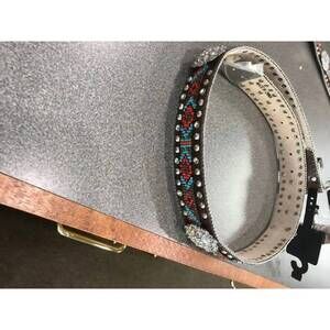 NEW ANGEL RANCH women's concho and beaded belt in brown